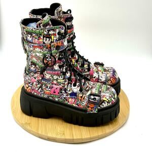 Current Mood Reckless Adventure Combat Boots Anime Design - Size 7